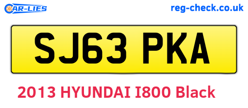 SJ63PKA are the vehicle registration plates.