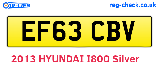 EF63CBV are the vehicle registration plates.