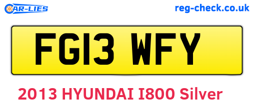 FG13WFY are the vehicle registration plates.