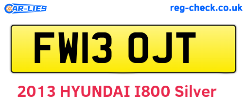 FW13OJT are the vehicle registration plates.
