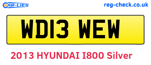 WD13WEW are the vehicle registration plates.