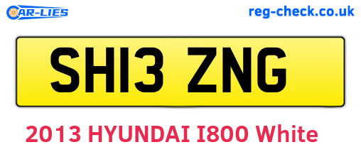SH13ZNG are the vehicle registration plates.