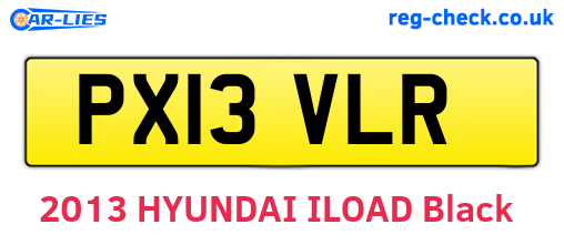 PX13VLR are the vehicle registration plates.