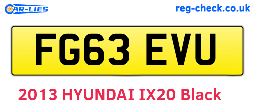 FG63EVU are the vehicle registration plates.