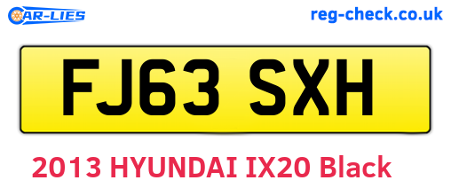 FJ63SXH are the vehicle registration plates.
