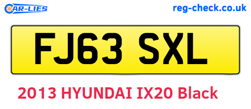 FJ63SXL are the vehicle registration plates.