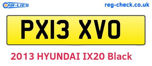 PX13XVO are the vehicle registration plates.