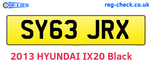 SY63JRX are the vehicle registration plates.
