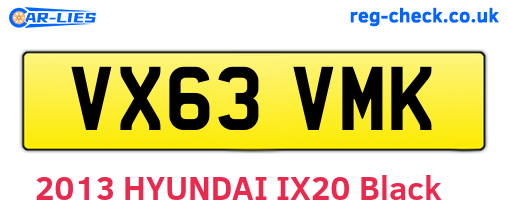 VX63VMK are the vehicle registration plates.