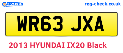 WR63JXA are the vehicle registration plates.