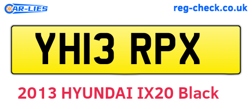 YH13RPX are the vehicle registration plates.