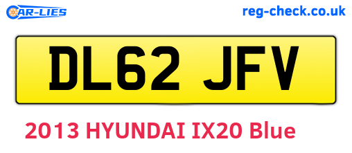 DL62JFV are the vehicle registration plates.