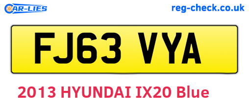 FJ63VYA are the vehicle registration plates.