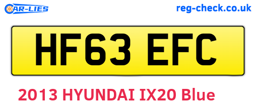 HF63EFC are the vehicle registration plates.