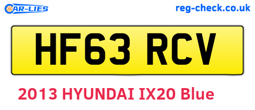 HF63RCV are the vehicle registration plates.