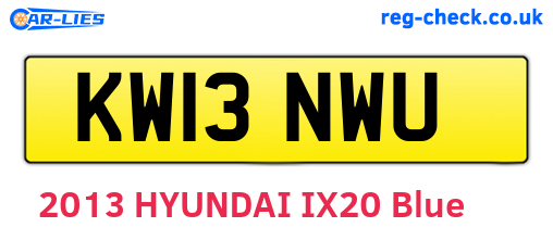 KW13NWU are the vehicle registration plates.