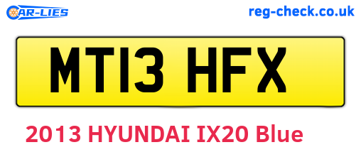 MT13HFX are the vehicle registration plates.