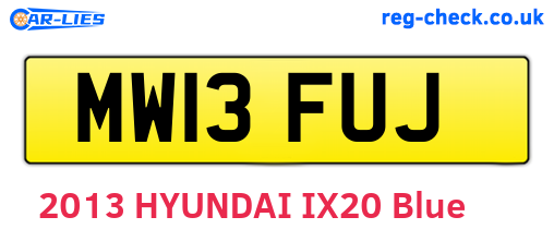 MW13FUJ are the vehicle registration plates.