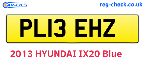 PL13EHZ are the vehicle registration plates.