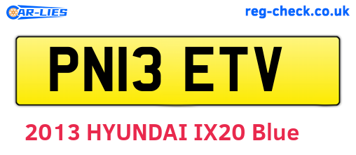 PN13ETV are the vehicle registration plates.