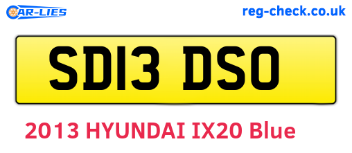 SD13DSO are the vehicle registration plates.