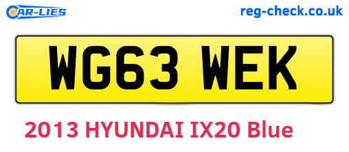 WG63WEK are the vehicle registration plates.