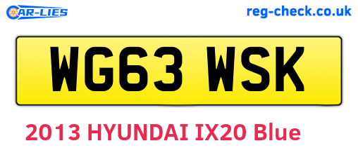 WG63WSK are the vehicle registration plates.