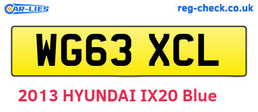 WG63XCL are the vehicle registration plates.