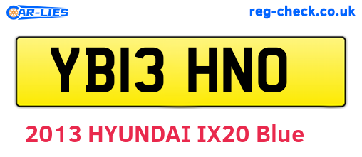 YB13HNO are the vehicle registration plates.