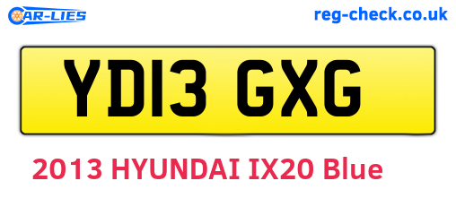 YD13GXG are the vehicle registration plates.
