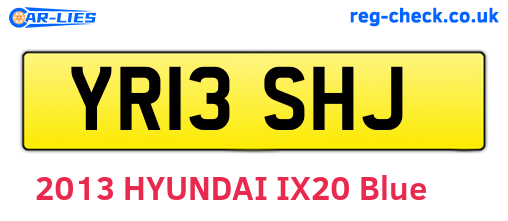YR13SHJ are the vehicle registration plates.