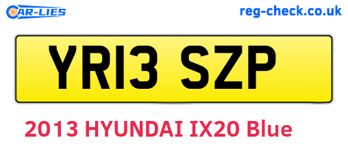 YR13SZP are the vehicle registration plates.
