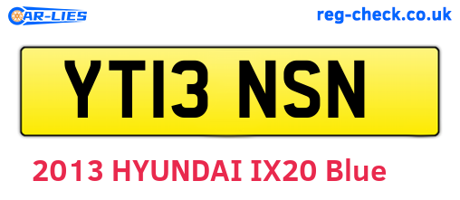 YT13NSN are the vehicle registration plates.