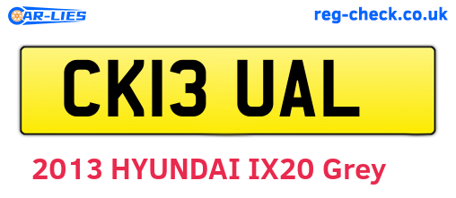 CK13UAL are the vehicle registration plates.