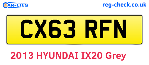 CX63RFN are the vehicle registration plates.