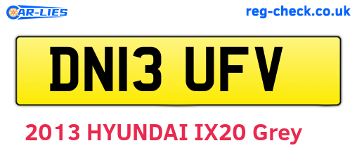 DN13UFV are the vehicle registration plates.