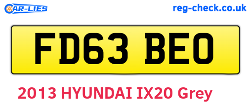 FD63BEO are the vehicle registration plates.