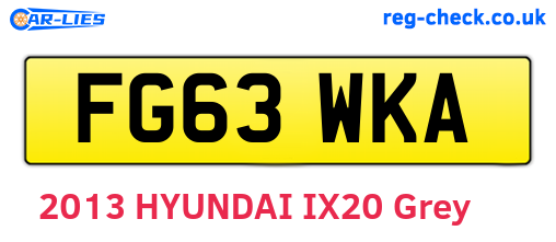 FG63WKA are the vehicle registration plates.