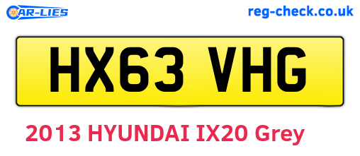 HX63VHG are the vehicle registration plates.