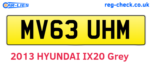 MV63UHM are the vehicle registration plates.