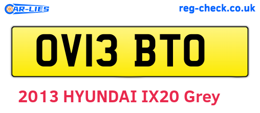 OV13BTO are the vehicle registration plates.