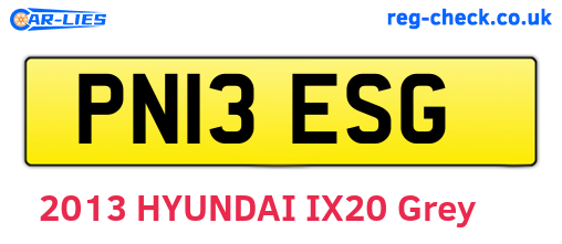 PN13ESG are the vehicle registration plates.