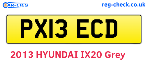 PX13ECD are the vehicle registration plates.