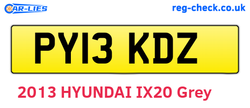 PY13KDZ are the vehicle registration plates.