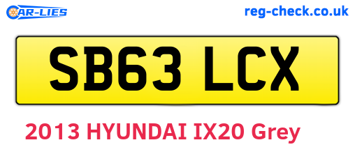SB63LCX are the vehicle registration plates.