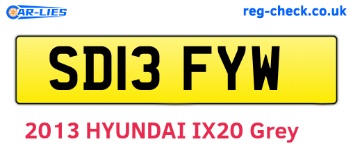 SD13FYW are the vehicle registration plates.