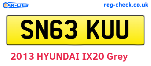 SN63KUU are the vehicle registration plates.