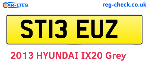 ST13EUZ are the vehicle registration plates.
