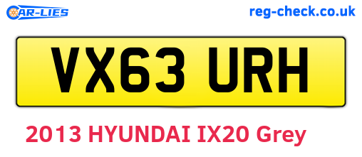 VX63URH are the vehicle registration plates.
