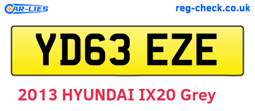 YD63EZE are the vehicle registration plates.